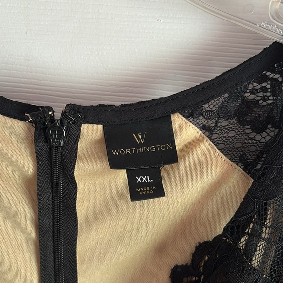 Worthington Floral Lace Bodice Black Jumpsuit Size XXL - Picture 4 of 6